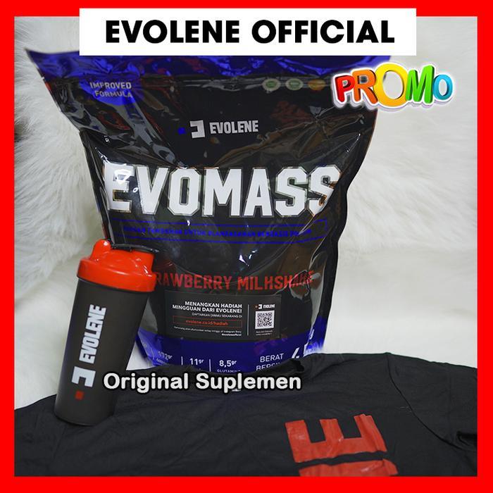 Evomass Evolene Evo Mass Strawberry Gainer 10Lbs Penambah Massa Otot Promo