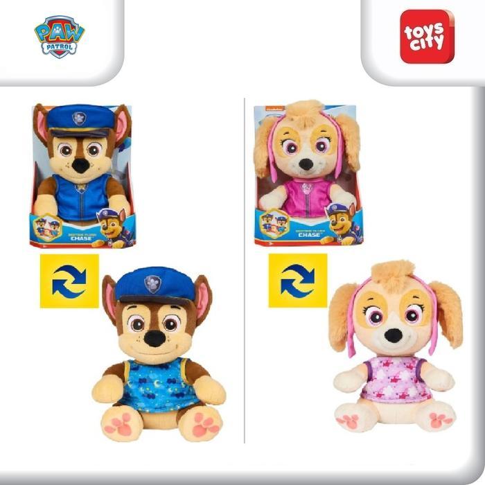 Paw Patrol Bed Time Plush 10,5 Inch Tall, Reversible Pajamas - Assorted Mainan Boneka Anak