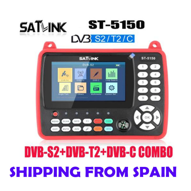 Satlink st5150 h.265 DVB-S2 DVB-T/T2/C Combo Supports QPSK Digital Satellite Meter Finder satlink