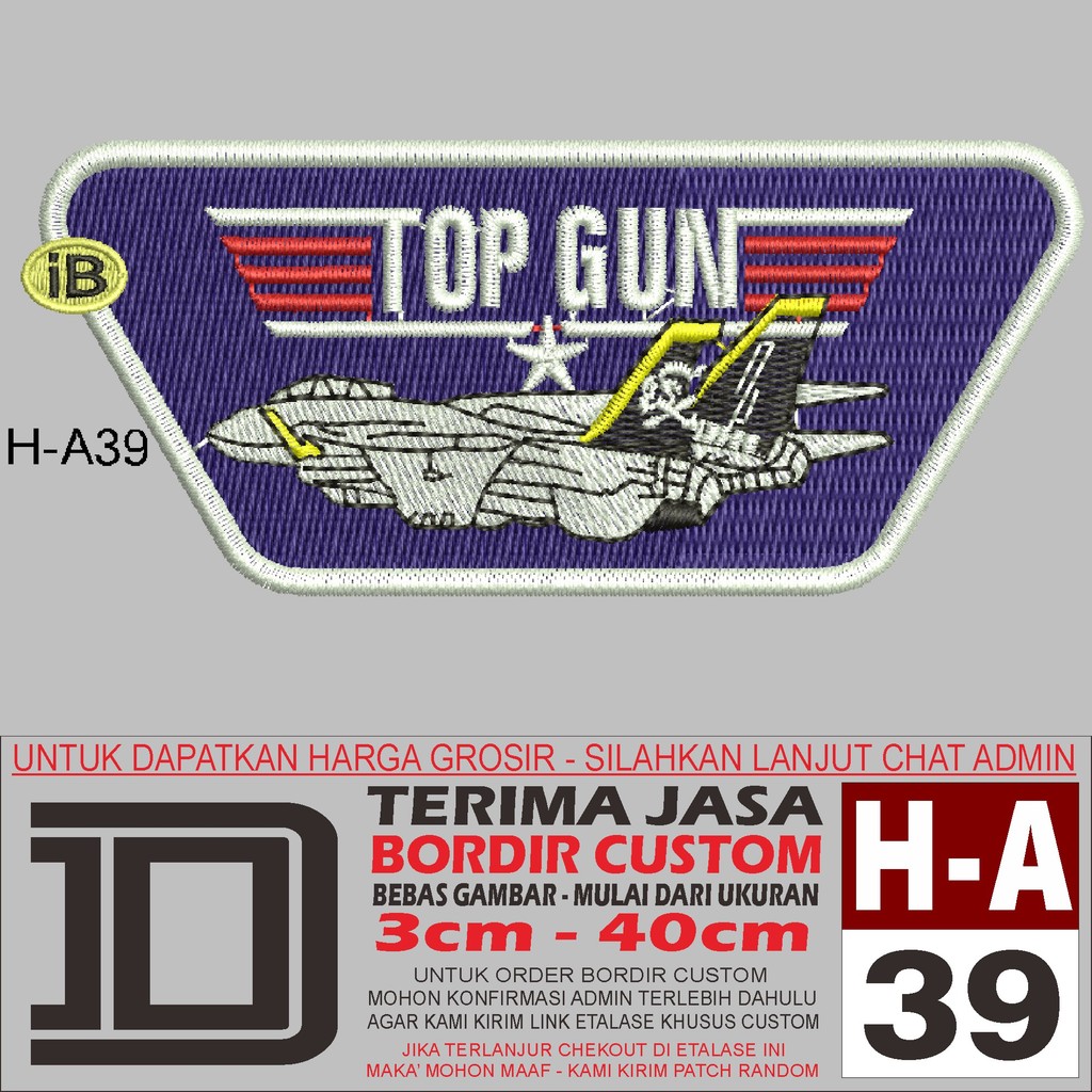 DD LOGO PATCH BORDIR 739 TOP GUN  - EMBROIDERY ACC