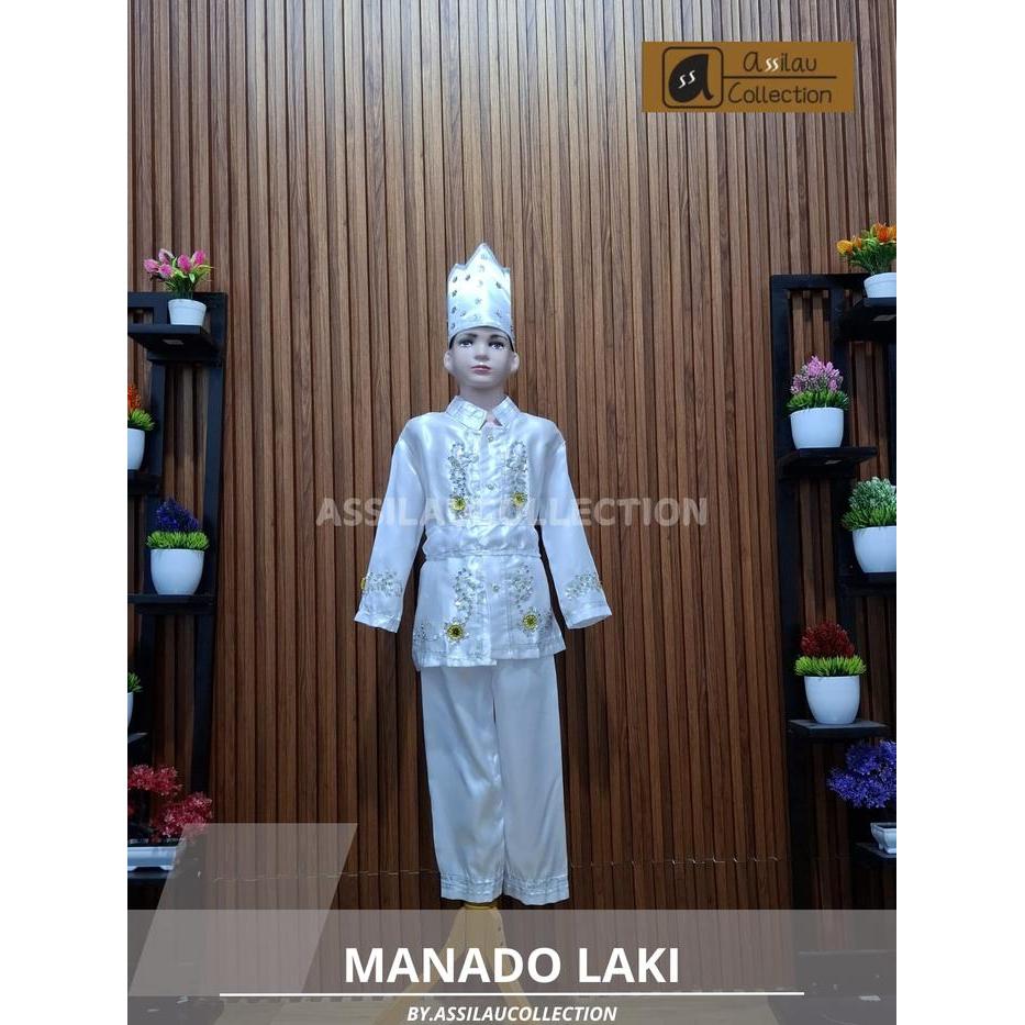 Ready Baju Adat Anak Sulawesi Utara/Manado Satuan (Laki/Cewek) Pakaian Aksesoris