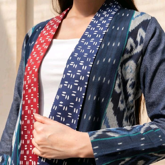 Outer Batik Tenun Wanita / Outer Batik Tenun Kantor Aruna