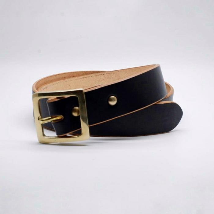 Belt, Sabuk Kulit Pria - Buckle14 Solidbrass - Kuningan Siap Kirim