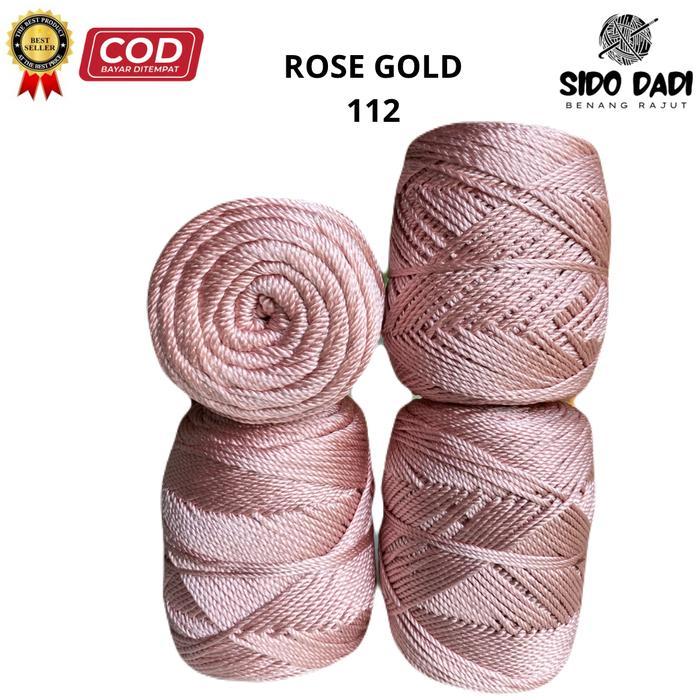 SIDO DADI - BENANG RAJUT POLY KILAP (ROSE GOLD) - POLYESTER - BENANG MENGKILAP - POLI KILAP -