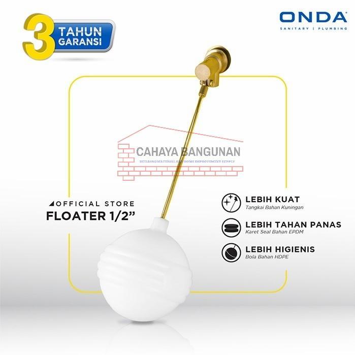 Onda Floater Pelampung Air Plastik Toren Tangki Air Torrent 1/2" Inch