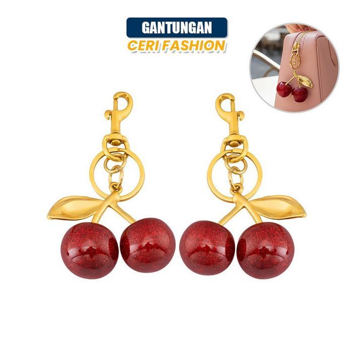 [COD] GD C1391 Bag Cherry Keychain Hanging Gantungan Tas Lucu Aesthetic