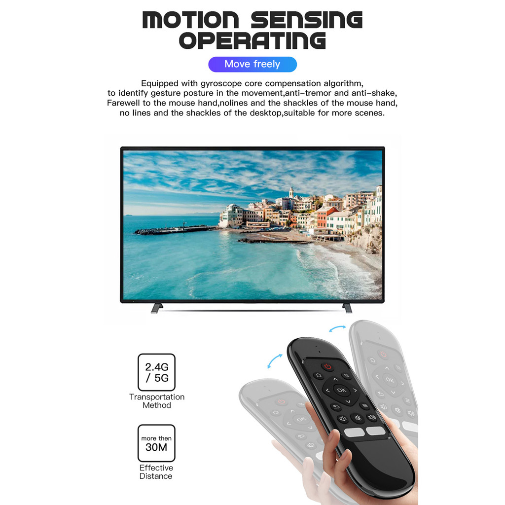 BARU Wechip H6 Remote Control 2.4G Wireless Air Mouse Mini Keyboard IR Control Gyro Sensing Smart Re