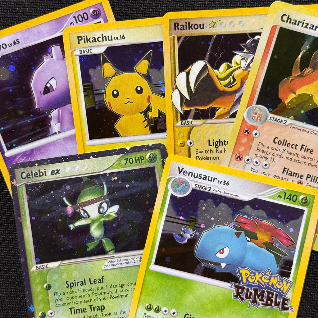 PKM Proxy Cards Mewtwo Venusaur Pikachu Rumble (RM) Raikou Star Celebi Unseen Forces EN Card Trading