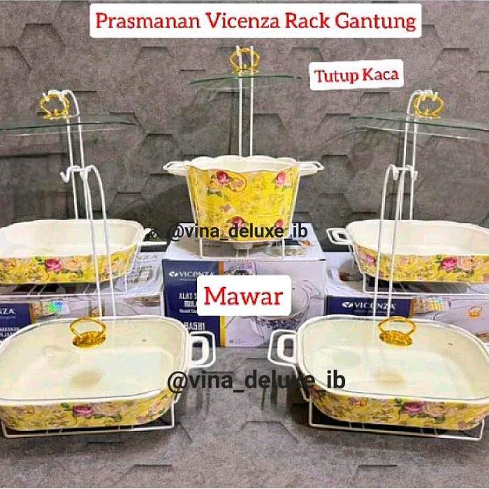 Prasmanan Set Vicenza 4+1 Rak Gantung (Padi, Lily, Gemini, Ayana, Eternity, Mawar, Melati) - mawar