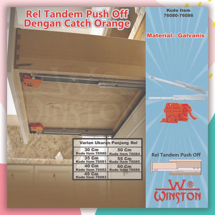 Ada Stok Rel Laci Tandem Winston 60 CM Single Extention Push To Open / 76086