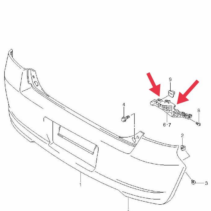 Bracket Breket Bumper Belakang Swift 2008 - 2011 Tipe St Original