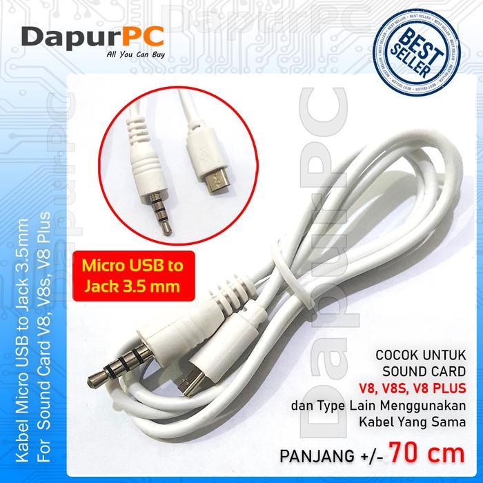 Terbaru Kabel Micro Usb To Jack Aux 3.5Mm For Sound Card V8, V8S, V8 Plus