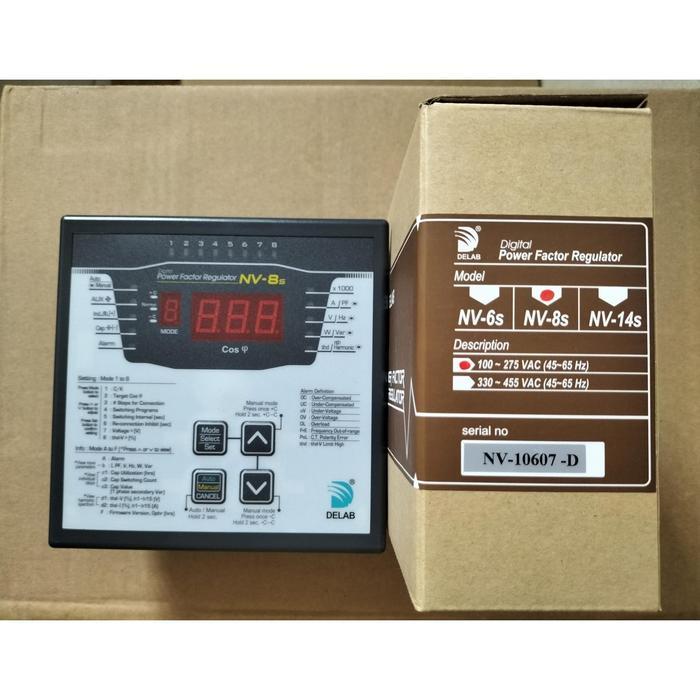 POWER FACTOR REGULATOR / CONTROLLER 8 STEP DELAB TYPE NV-8S POWER FACTOR REGULATOR / CONTROLLER 8