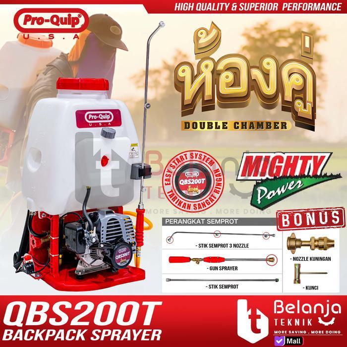Mesin Semprot Hama Bensin QBS200T Proquip Backpack Sprayer 2 Tak Tangki 20L QBS 200 T Double Chamber