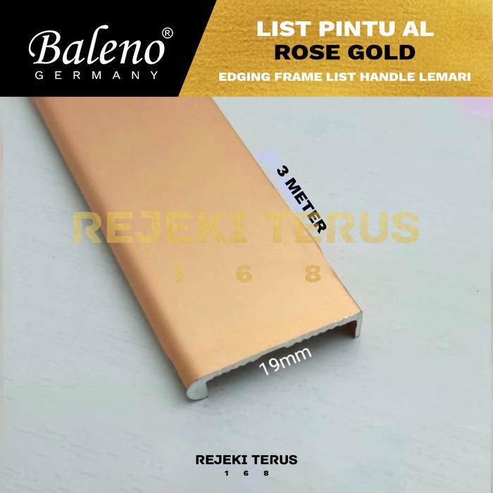 Lis Pintu Profil Aluminium ROSE GOLD Edging Frame Handle Lemari EA 19