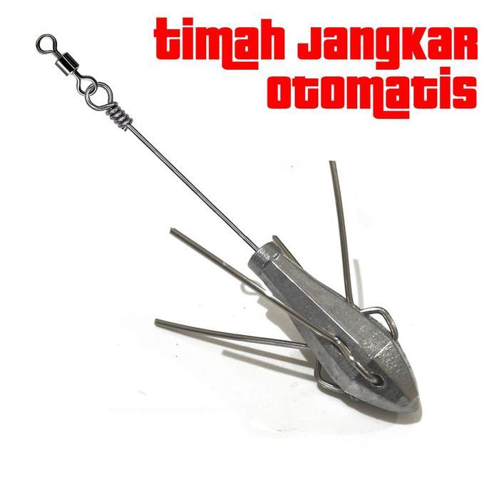 Timah Jangkar Otomatis Anti Nyangkut Pemberat Bandul Pancing Spider Sinker Joran