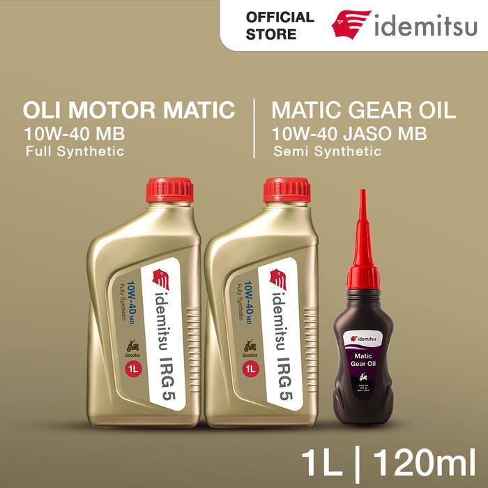 PAKET OLI IDEMITSU IRG5 10W-40 MB (1L) 2 BOTOL + IDEMITSU Matic Gear