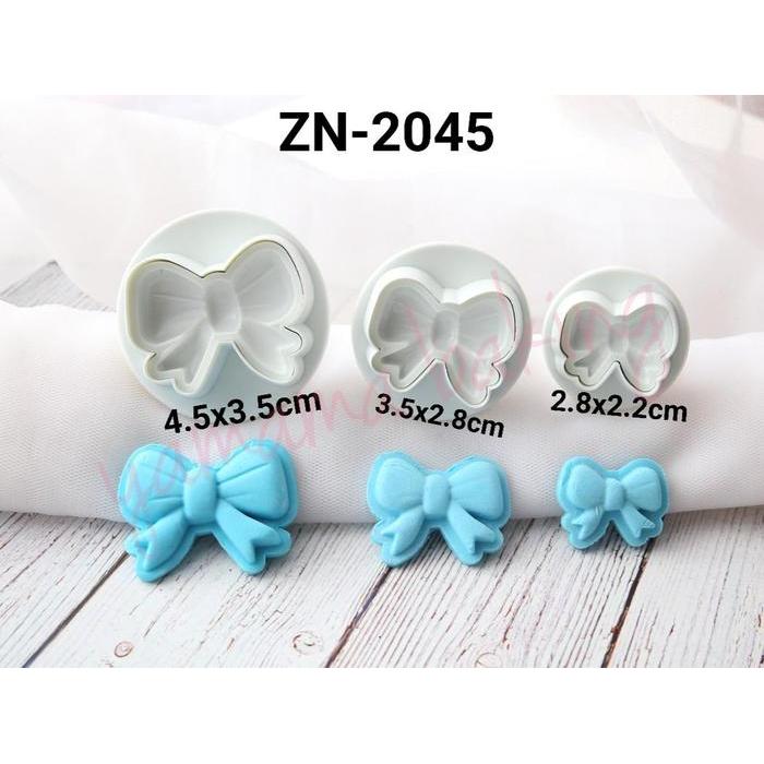 ZN-2045 Plunger embosser cutter bento fondant clay pita bow kado