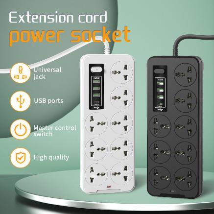 Eight Port 3 USB 1 Type C Colokan Kabel Listrik Stopkontak Kabel SAmbungan Kabel Socket