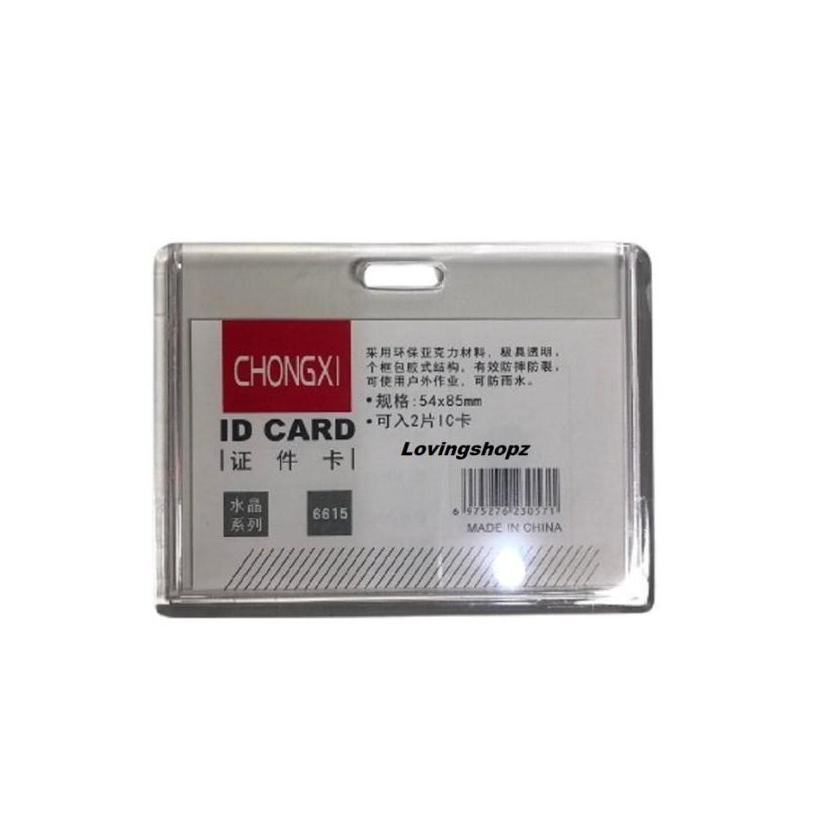 Terjual Name Tag Akrilik 6615 Landscape/ Id Card Akrilik Bening Plastik Transparan