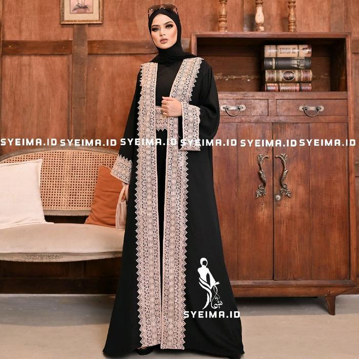 Aljazair abaya exclusive by syeima.id abaya set outer inner abaya, jubah abaya saudi gamis set jubah