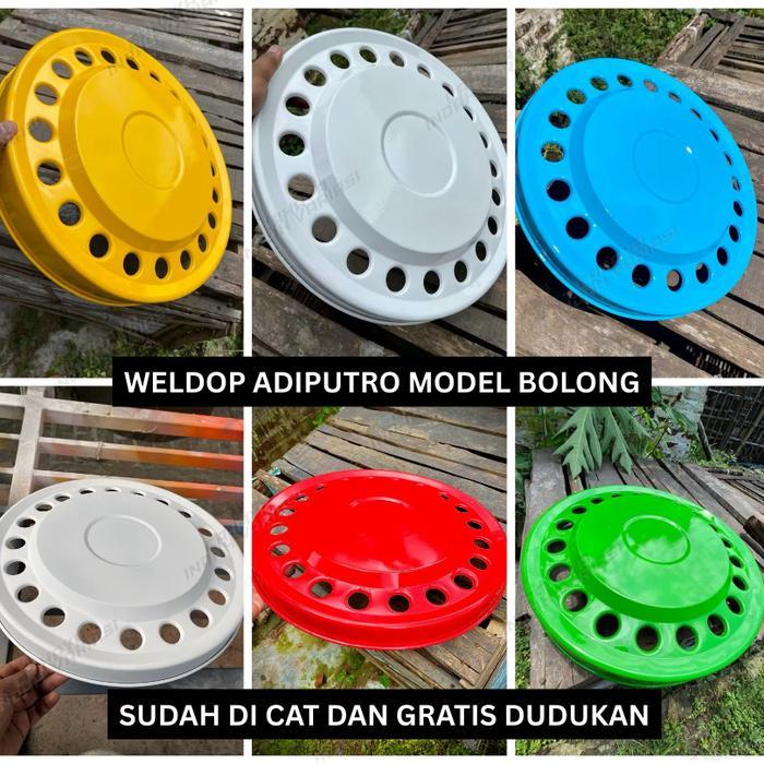 (1 Pcs) Wheeldop Adiputro Lubang 20 Wheldop Truk Bahan Plat Besi R16/R15 Weldop Adiputro Ring 16