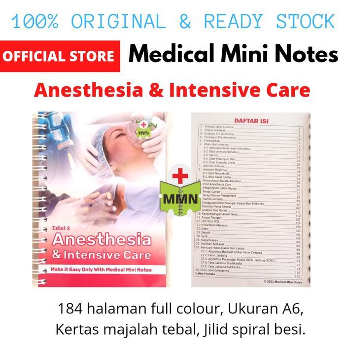 Original Buku Medical Mini Notes Anesthesia & Intensive Care / Buku Saku Anestesi / Buku Saku ICU
