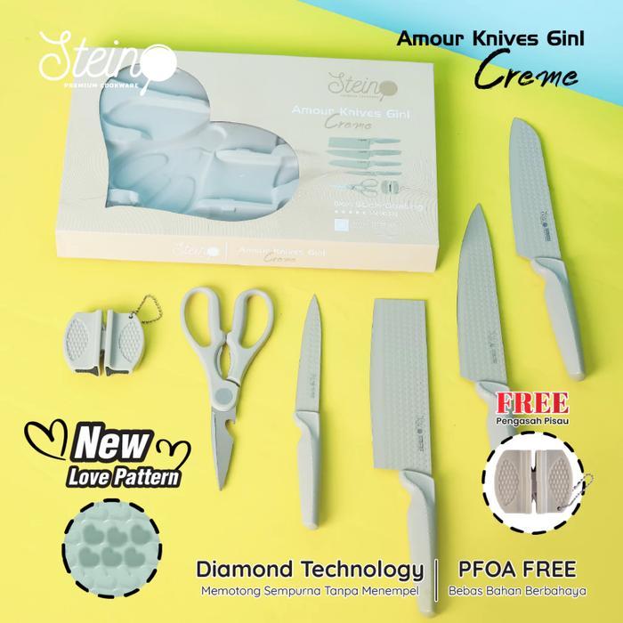 PISAU DAPUR STEINCOOKWARE DIAMOND & AMOUR KNIVES - [6 IN 1 PISAU SET]