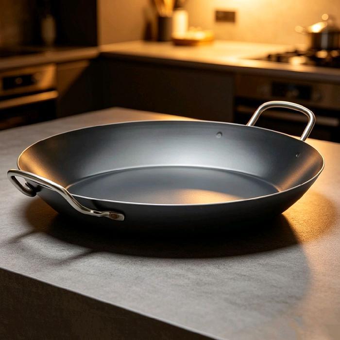 TERMURAH TERLARIS TERBARU PAELLA PAN BLACKSTEEL NON STICK FRYPAN WAJAN PAELLA WAJAN BAJA HAPPY