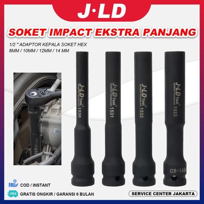 Jld Adaptor Kepala Soket Hex Soket Impact Ekstra Panjang 1/2" Dengan Mata Kunci Sok Impact Driver
