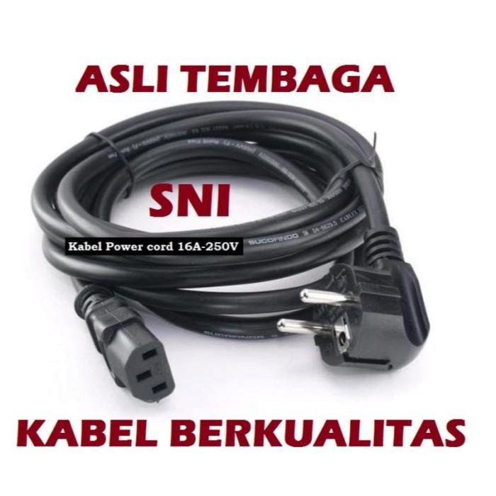 TERLARIS Kabel Power AC CPU UPS SERVER BAGUS SNI Tebal 3x 1.5mm EU PLUG C 13 CORD C-13 TO EUROPE 30