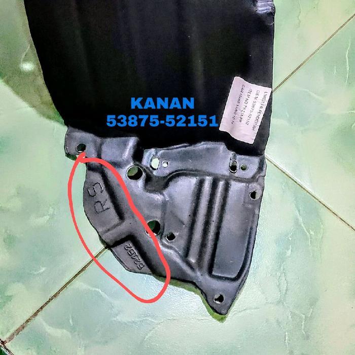 Liner Yaris 2012-2013 / Liner Fender Yaris Bakpao 2012-2013 / Liner Spakbor Depan Yaris Bakpao /