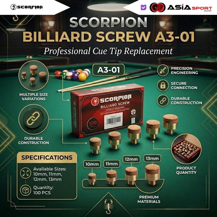 Screw Billiard Scorpion Billiard Screw Stik Billiard Scorpion A3-01