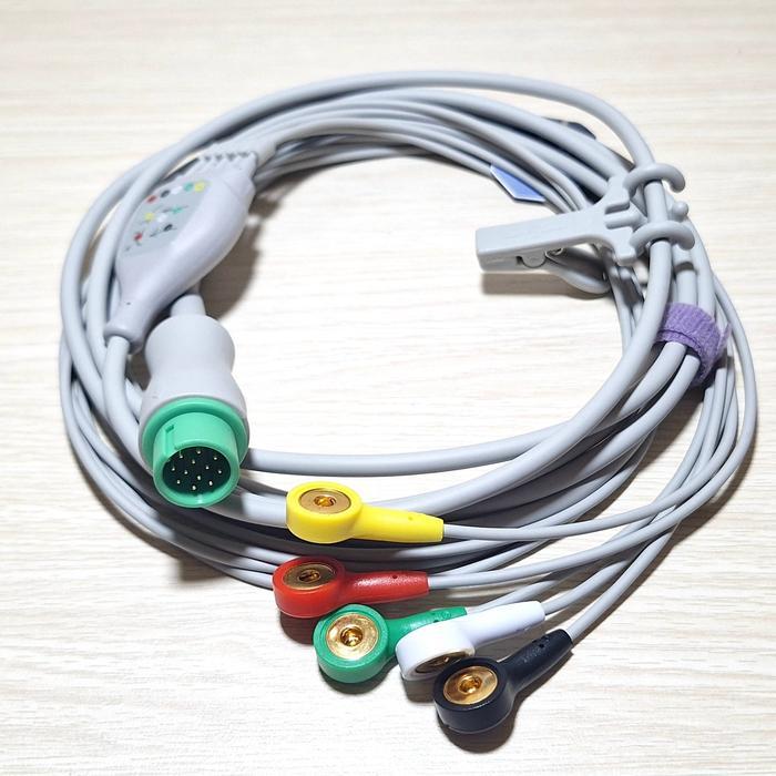 Kabel Ecg 12 pin 5 lead snap
