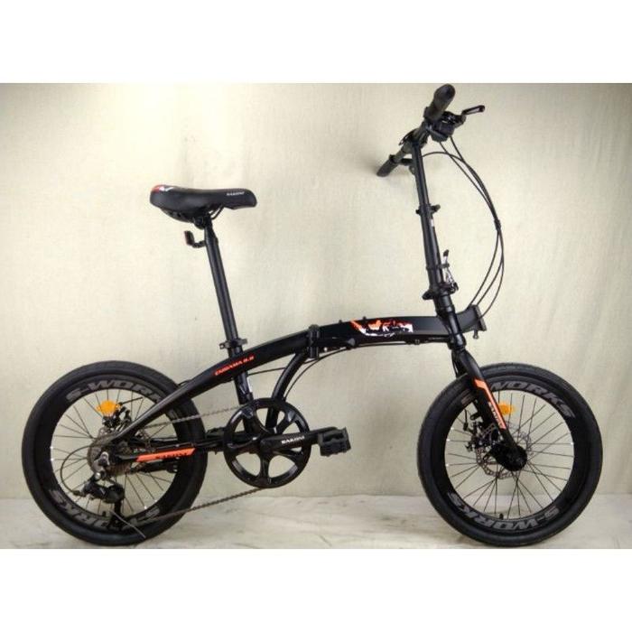 Sepeda Lipat 20 Sakoni Enigama 10.8 Alloy Hidrolik 18 Speed Murah