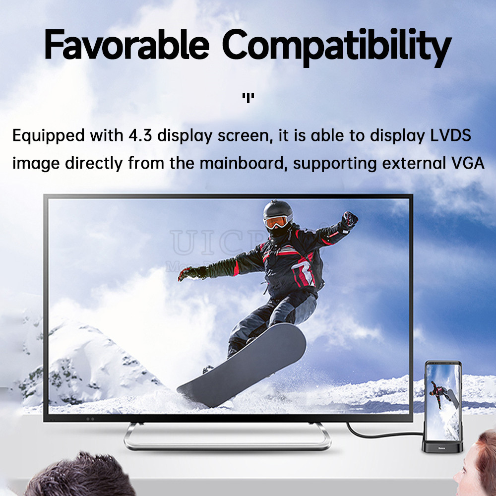 TV160 6TH MAINBOARD CONVERTER 4.3 INCH DISPLAY SCREEN TEST TOOLS ORIGINAL 6 GENERATION LVDS TO VGA
