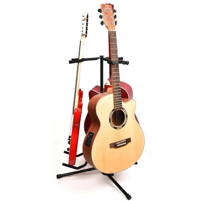 Diskon Stand Gitar 3 Dock / Stand Gitar Akustik Elektrik - Hk00434 Original