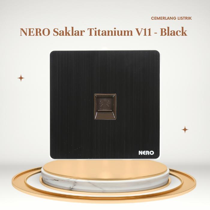 Ready Nero Saklar Telpon Titanium Black V11Ph-B