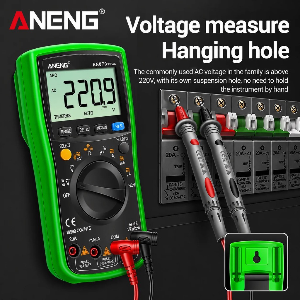 High preision multifuntional digital multimeter ANENG AN870 onoff buzzer full parameter detetion