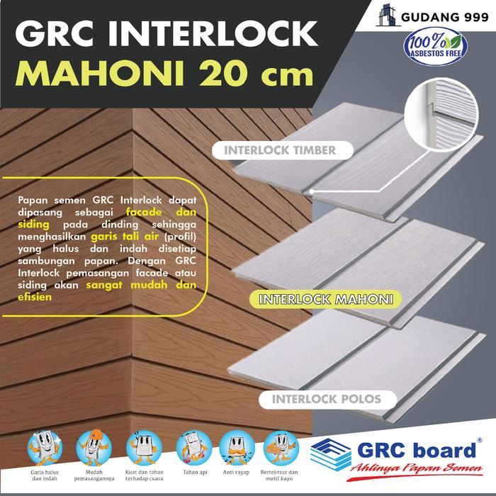 Sale Grc Mahoni Interlock 20 Cm / Dinding Siding Grc / Serat Kayu Tali Air Original