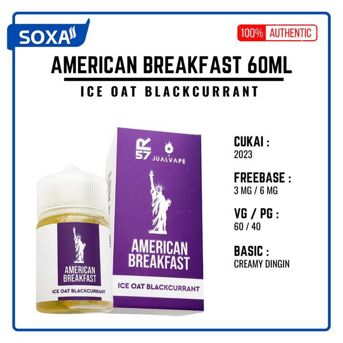 Terbaru Promo Liquid American Breakfast 60Ml - Ice Oat Blackcurrant Terlaris Free Bubble Wrap
