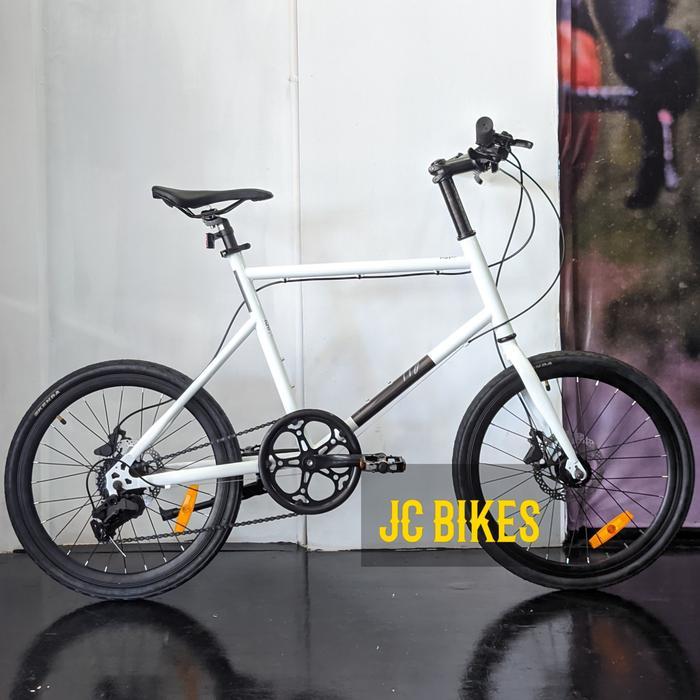 Sepeda Minivelo Genio Zippy 20 inch 451, Hidrolik 8 Speed - White Smoke, JILID 2
