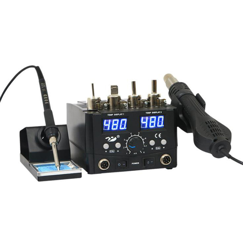 8586D LED DIGITAL SOLDERING STATION 2 IN 1 HOT AIR GUN REWORK STATION ELECTRIC SOLDERING IRON FOR