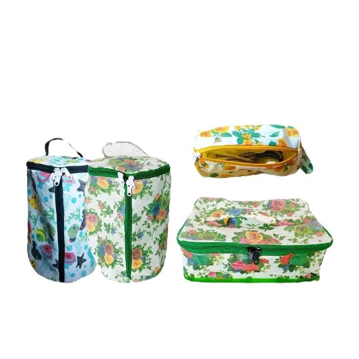 ASLI SET 4IN1 TAS PIRING 21 CM TAS GELAS TAS MANGKOK DAN TAS SENDOK READY STOCK