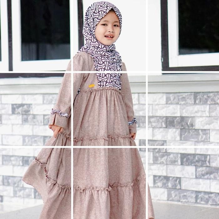 SET GAMIS ANAK DELIA GAMIS KOMBINASI KATUN MADINA ANNAILA HIJAB BAJU LEMBUT