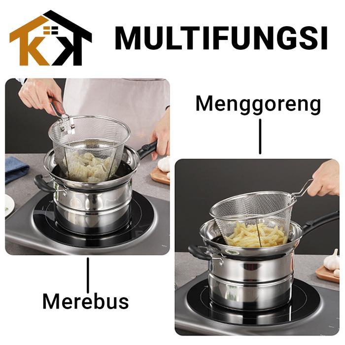Panci 3In1 Kukus Goreng Rebus Kitchenware Panci Multifungsi