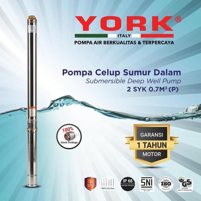 Do- YORK 2SYK 0.7 - 26 P + KABEL 30 METER pompa air celup satelit 1/4 hp