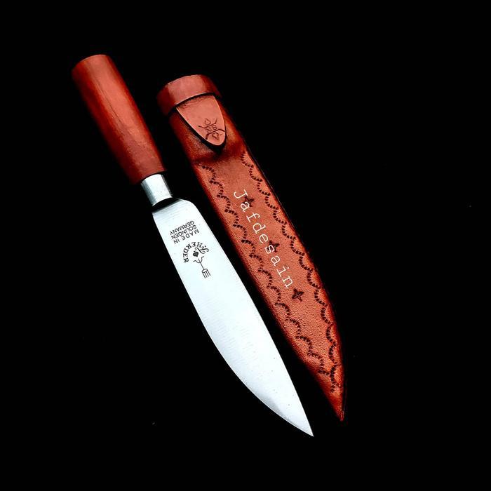 Pisau Herder Cap Garpu Asli 6 " Solingen Jerman Dan Sarung Kulit