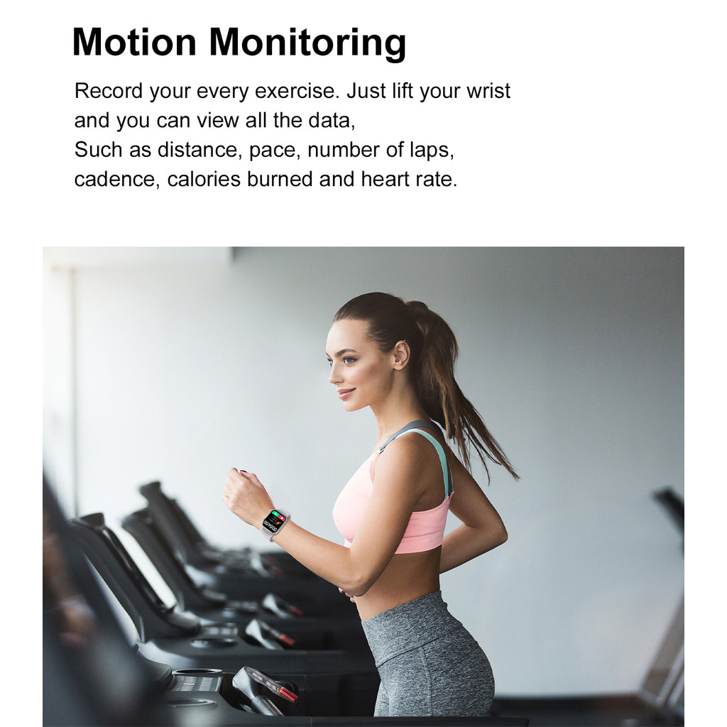 Smart Watch Men Sports1.78in HD Full Screen Waterproof Clock Watch Digital Heart Rate Blood Oxygen W