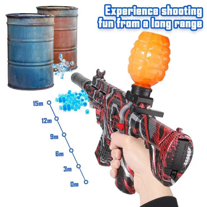 abmg- Tasceno Elektrik Full Otomatis Gel Bola Blaster M416 Splatter Ball Grafiti Gun Mode